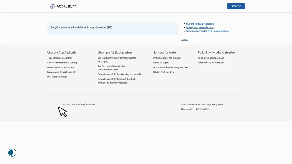 Das Bild zeigt die Webseite www.arzt-auskunft.de mit einem aktiven danova Assistant, der geöffnet und wieder geschlossen wird.