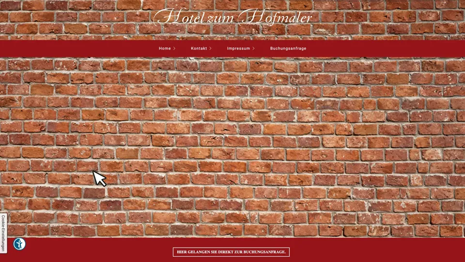 Das Bild zeigt die Webseite http://www.hofmaler-hotel-potsdam.de mit einem aktiven danova Assistant, der geöffnet und wieder geschlossen wird.
