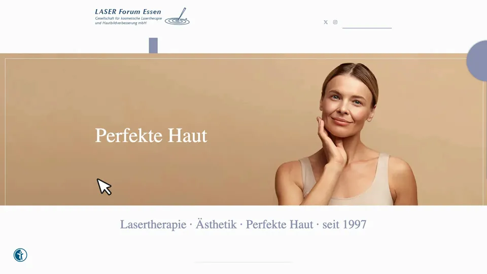 Das Bild zeigt die Webseite http://www.LF-Essen.de mit einem aktiven danova Assistant, der geöffnet und wieder geschlossen wird.