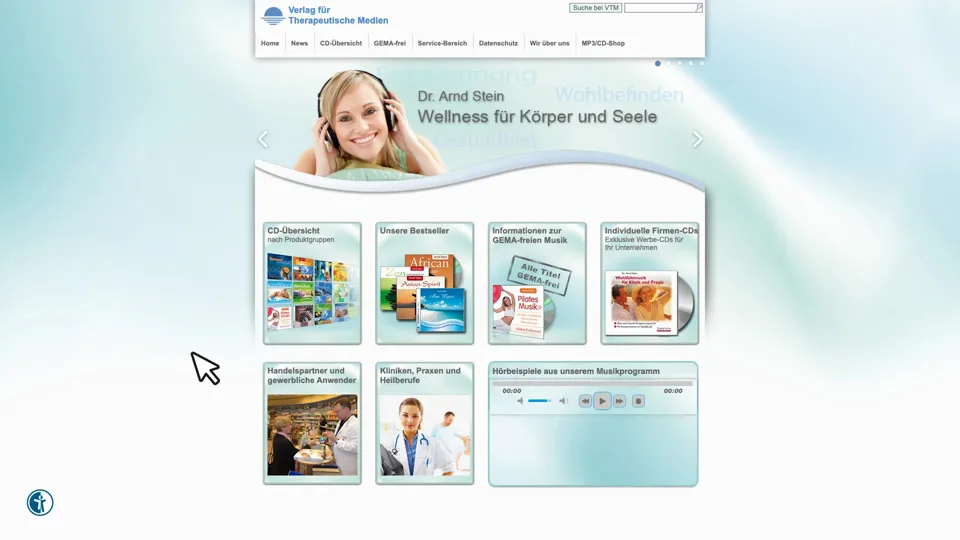 Das Bild zeigt die Webseite http://www.vtm-stein.de mit einem aktiven danova Assistant, der geöffnet und wieder geschlossen wird.