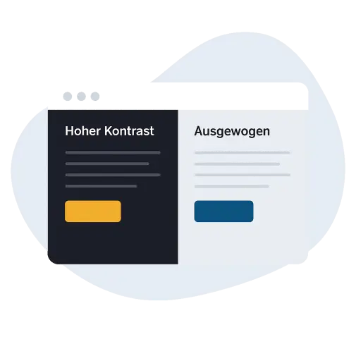 Beispiel für hohen und ausgewogenen Kontrast nebeneinander